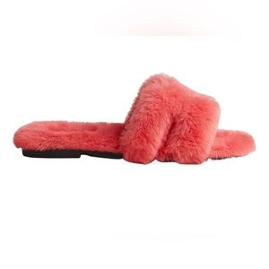 ✖️SOLD✖️BNWB Hermés oran shearling sandals size 38 rose du deser